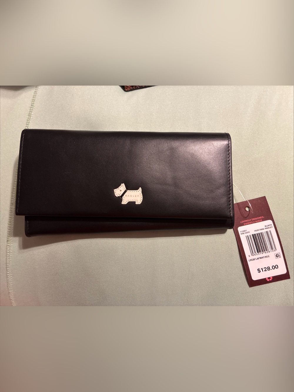 Radley Black Leather Continental Wallet with Signature Scottie Logo